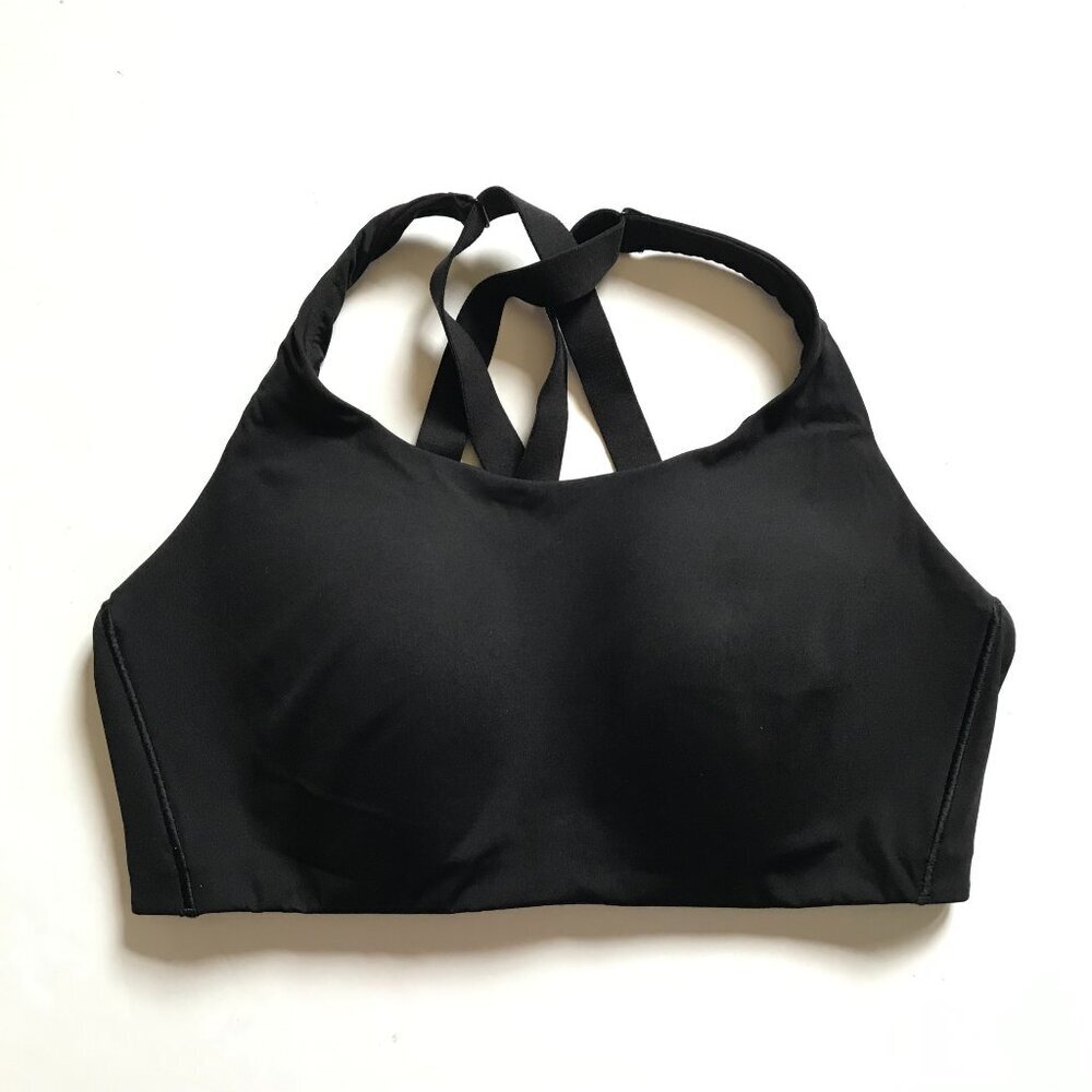 Lululemon Energy High Support Sports Bra Womens 38 D Black Foam Cups Running Run